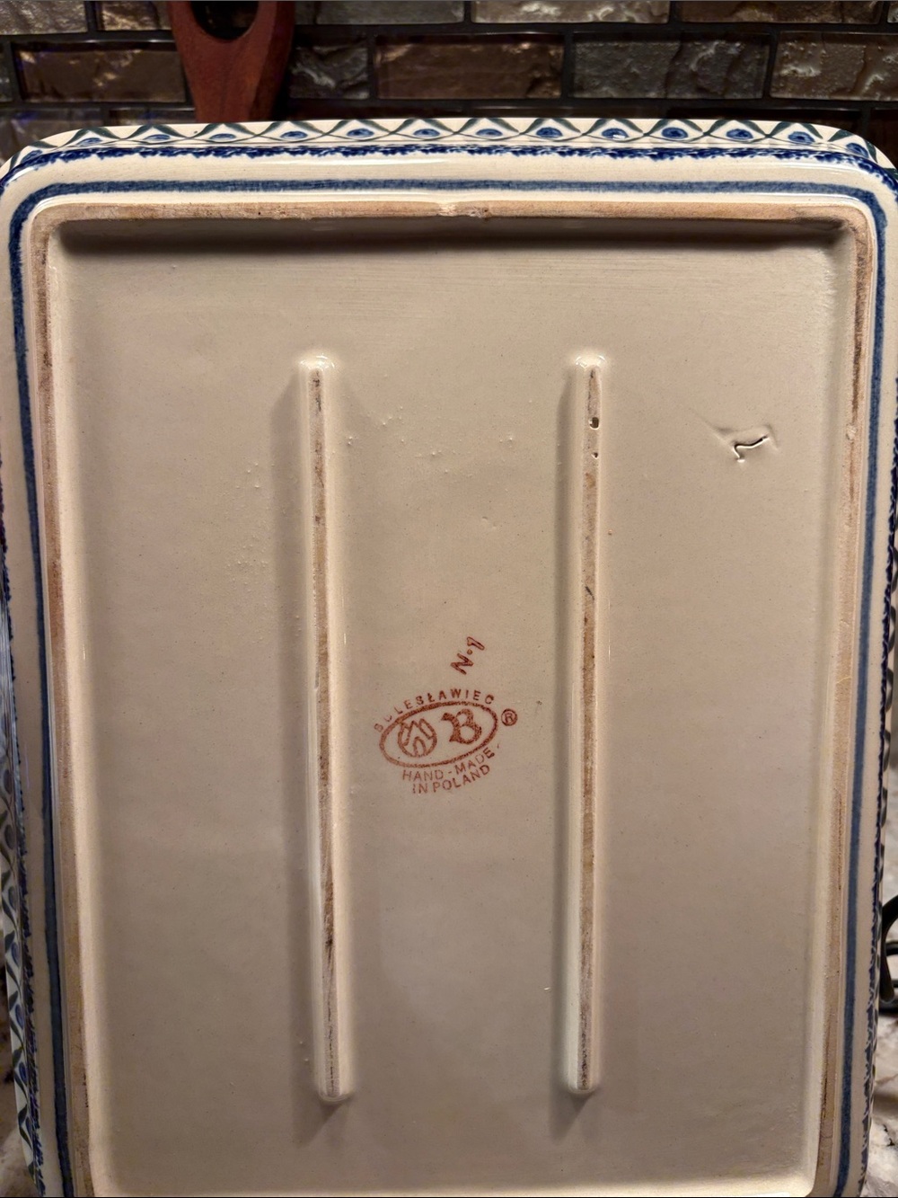 Blue and White Ceramic Rectangular Baking Dish - Classic Pattern - Picture 5 of 6